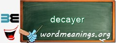 WordMeaning blackboard for decayer